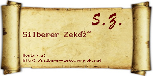 Silberer Zekő névjegykártya